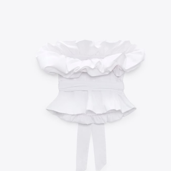 Zara voluminous poplin Top - Picture 9 of 13